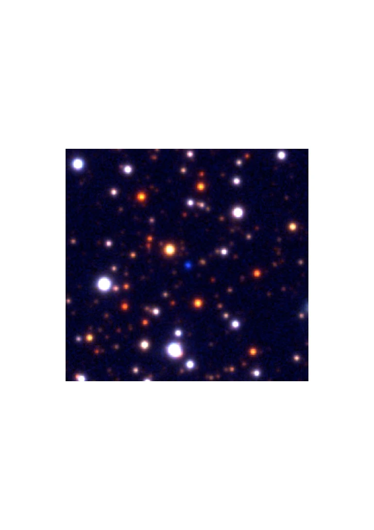 A VPHAS+ 和 u g r multi-band “RGB”結合的彩色影像，顯示恆星中央的行星狀星雲. 影像面積是是55x55弧秒，星雲中央部分是一顆藍色恆星，十分清晰。