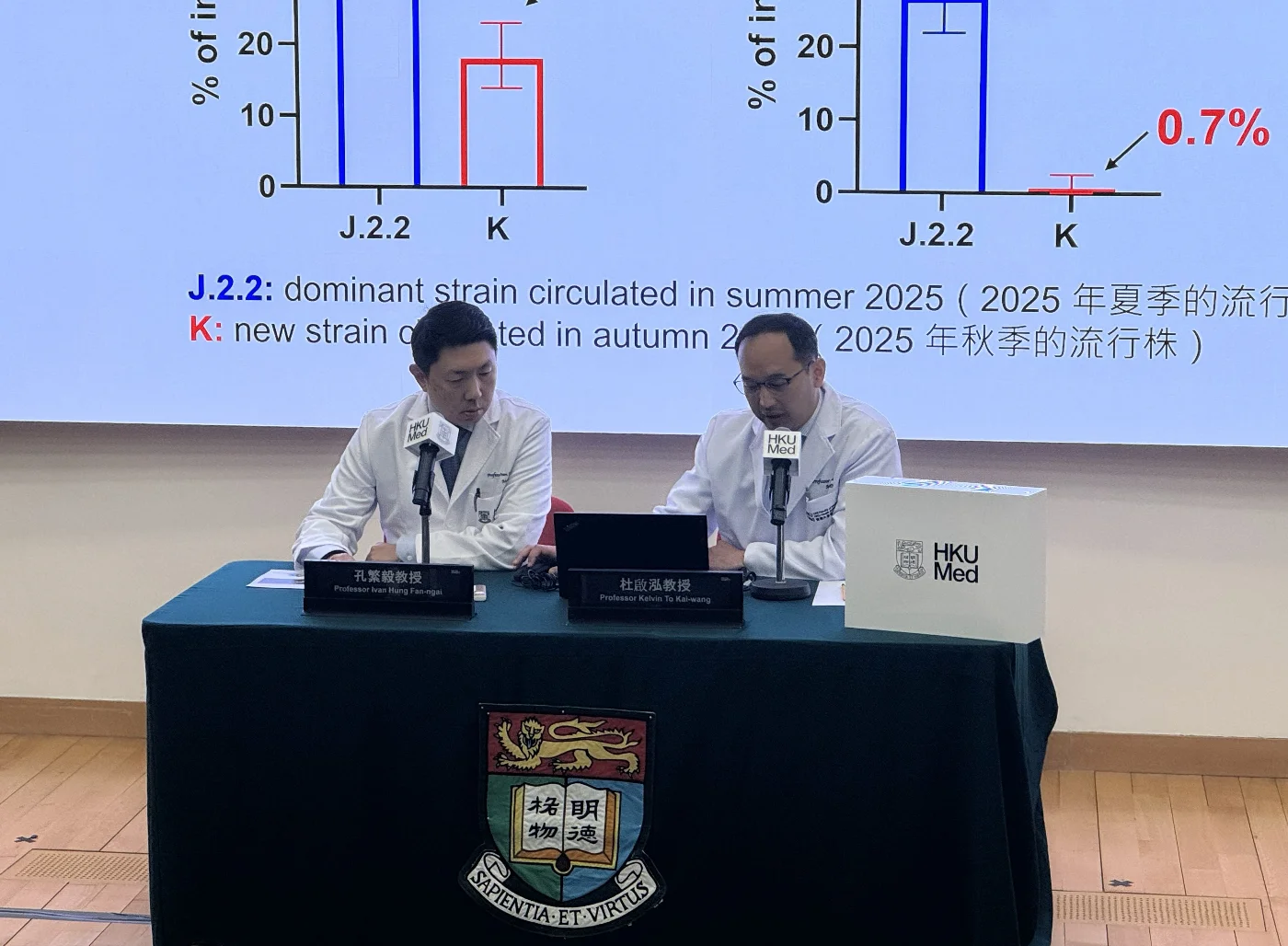 杜啟泓教授（右）強調，市民若然感染病毒，務必盡快求醫，以減低病情惡化的風險。