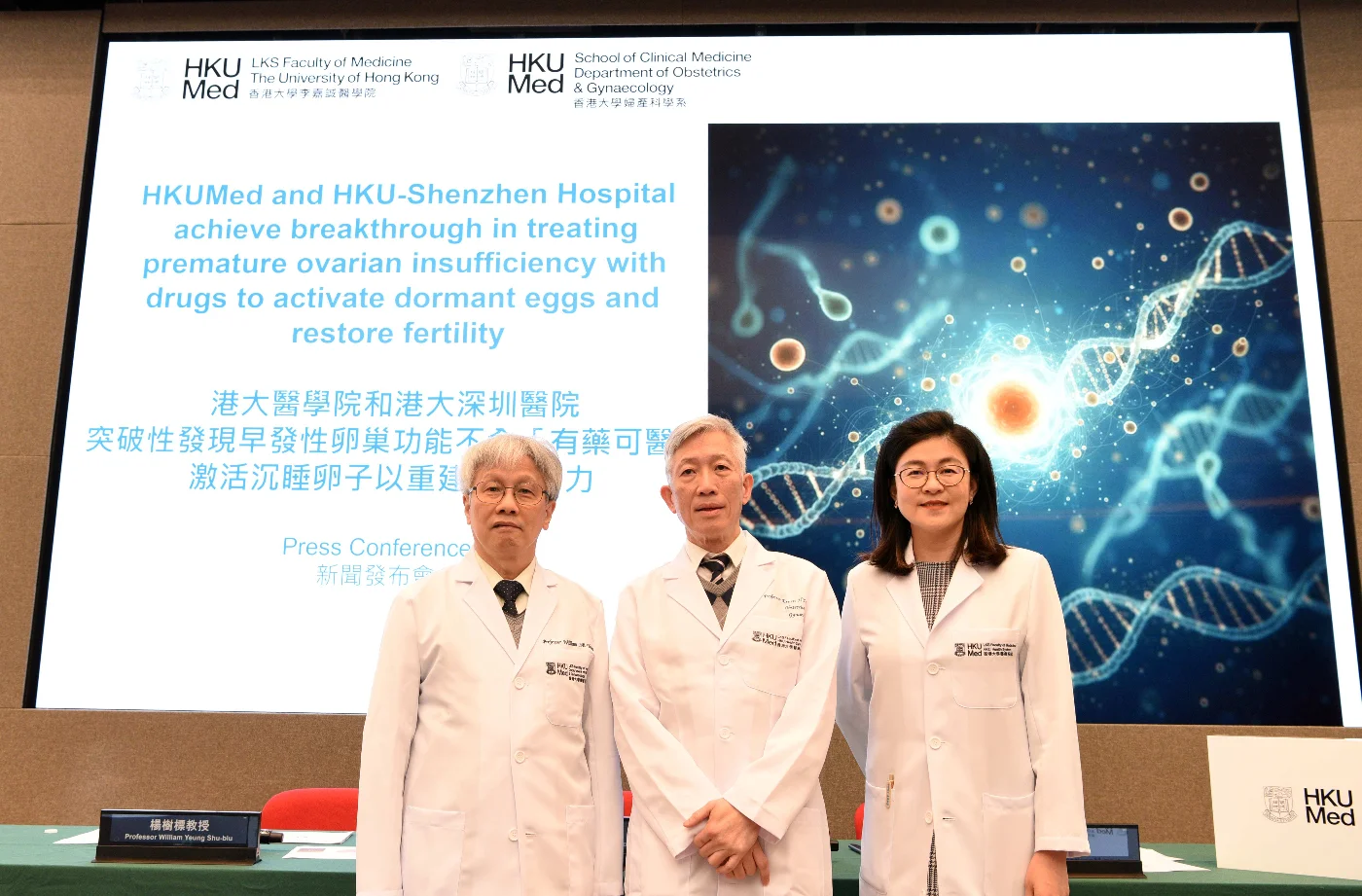 HKUMed and HKU Shenzhen Hospital achieve breakthrough in treating premature ovarian insufficiency with drugs to activate dormant eggs and restore fertility