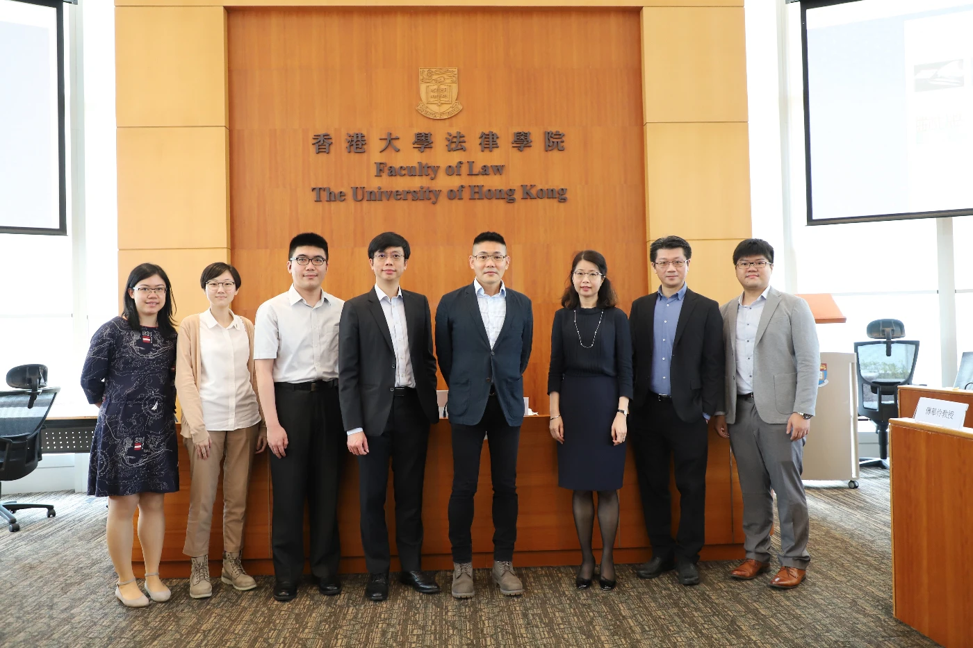 Members of the research team and Mr. Wilson Chan, Deputy Director of the Hong Kong Federation of Youth Groups (Fourth Right).