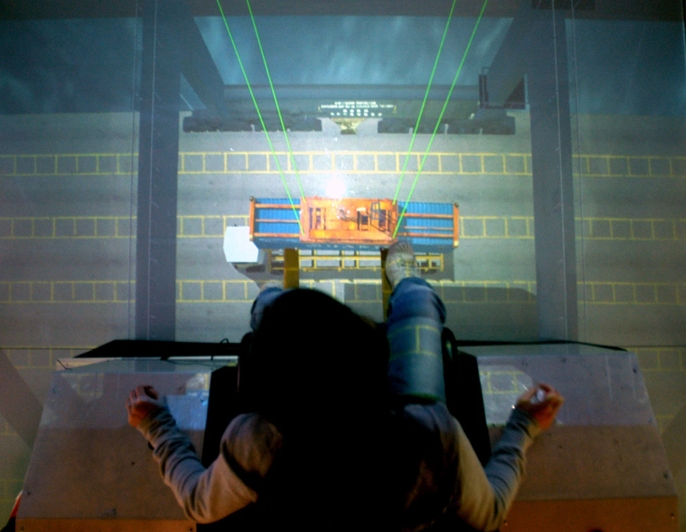A virtual quay-side crane control cabin in the imseCAVE
