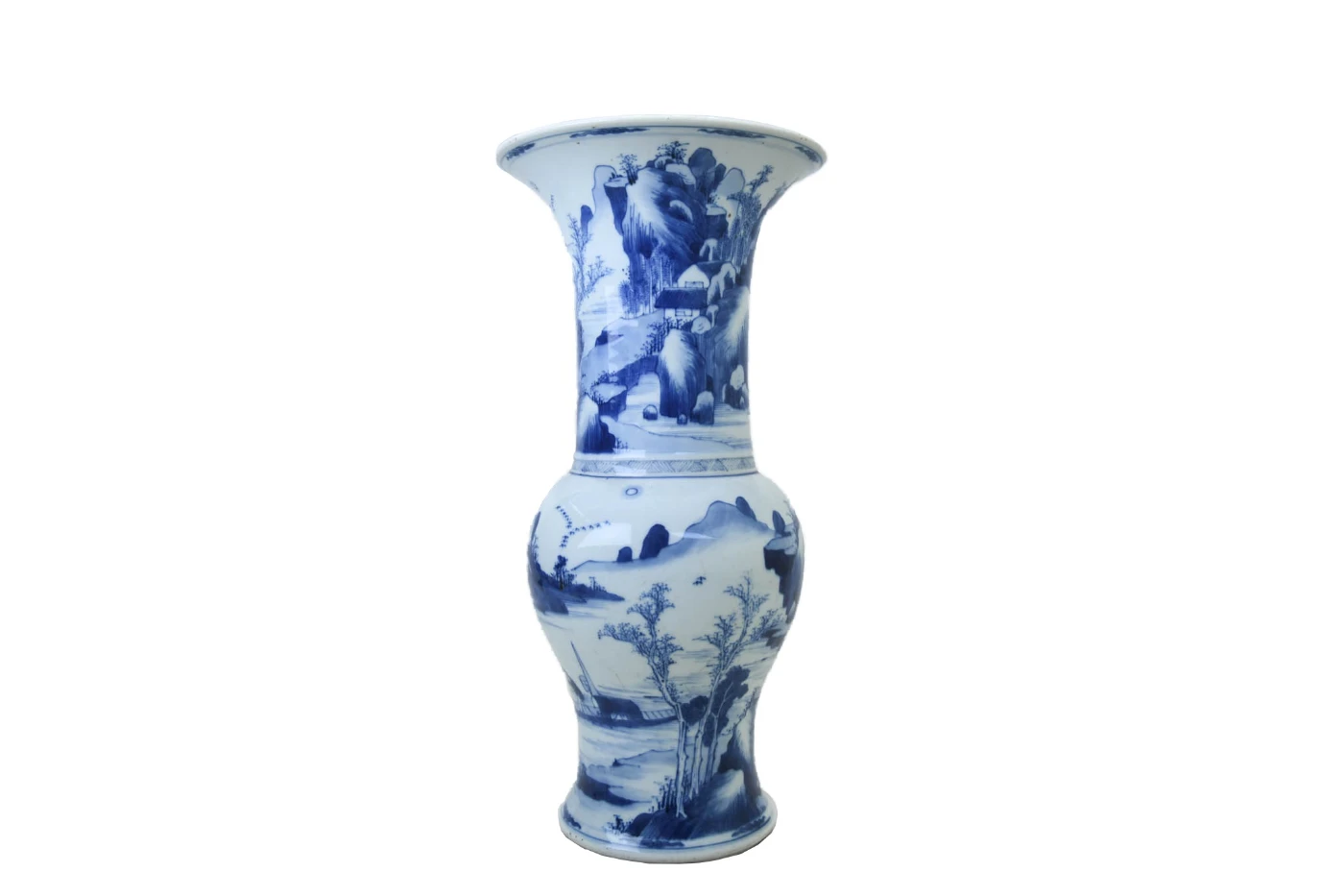 Vase
Qing dynasty, Kangxi period (1662–1722)
Jingdezhen, China
Porcelain with underglaze blue
H. 46.1 cm, D. 19.1 cm
HKU.C.1954.0123