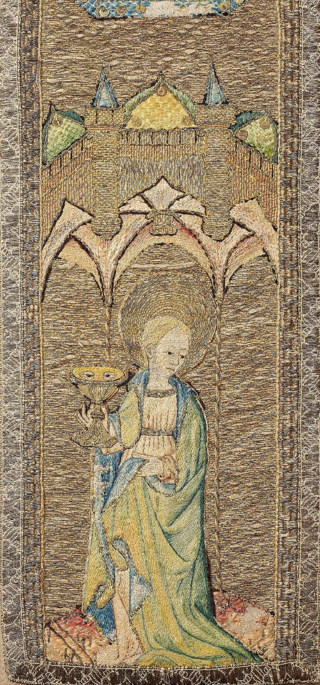 Orphrey (Detail)
Anonymous
England, ca. 15th century
Linen, silk
H: 124.5 cm; W: 21.5 cm
The McCarthy Collection
Image Courtesy of Mark French