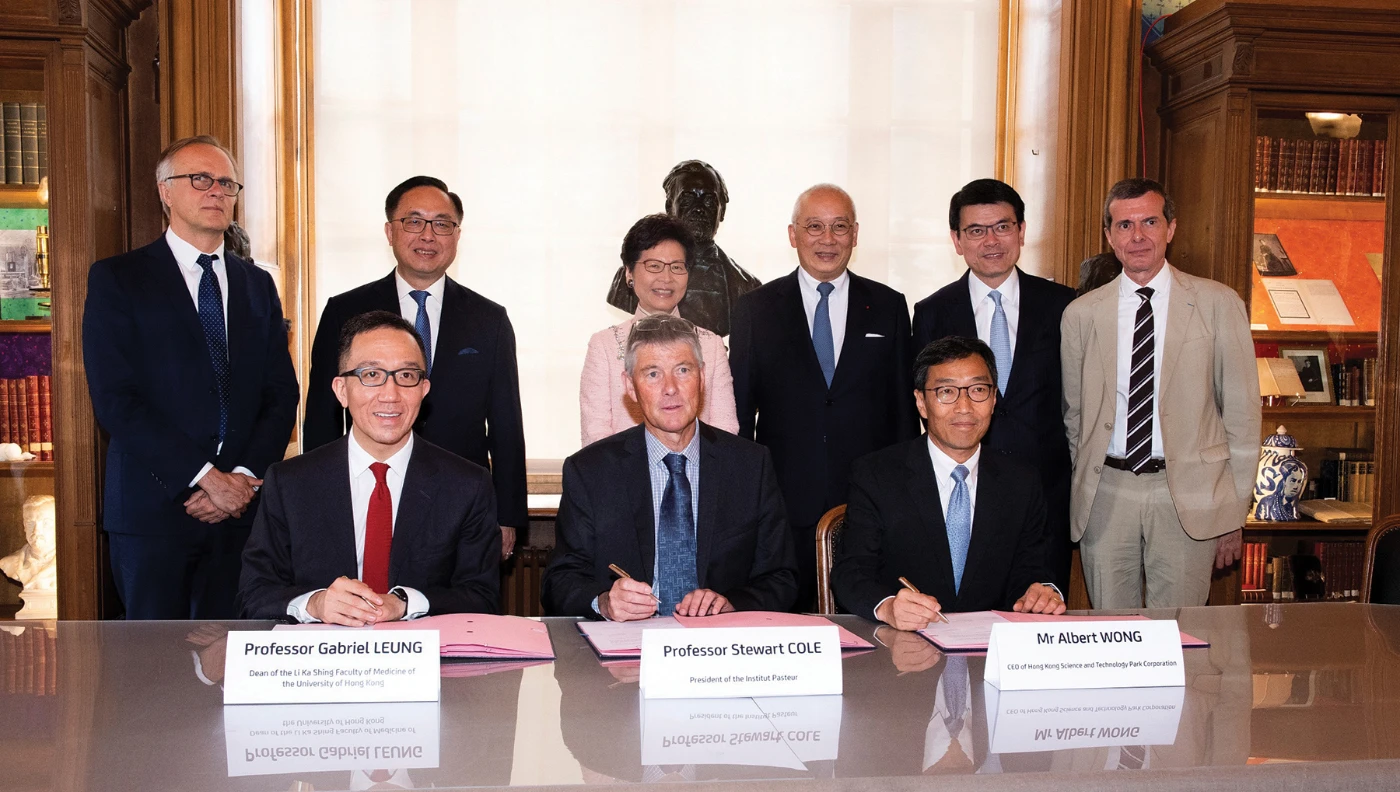 HKU to Collaborate on Biomedical Innovation with Institut Pasteur and Hong Kong Science and Technology Parks Corporation