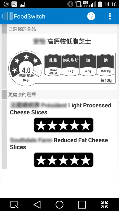 A star system to show how healthy a product is