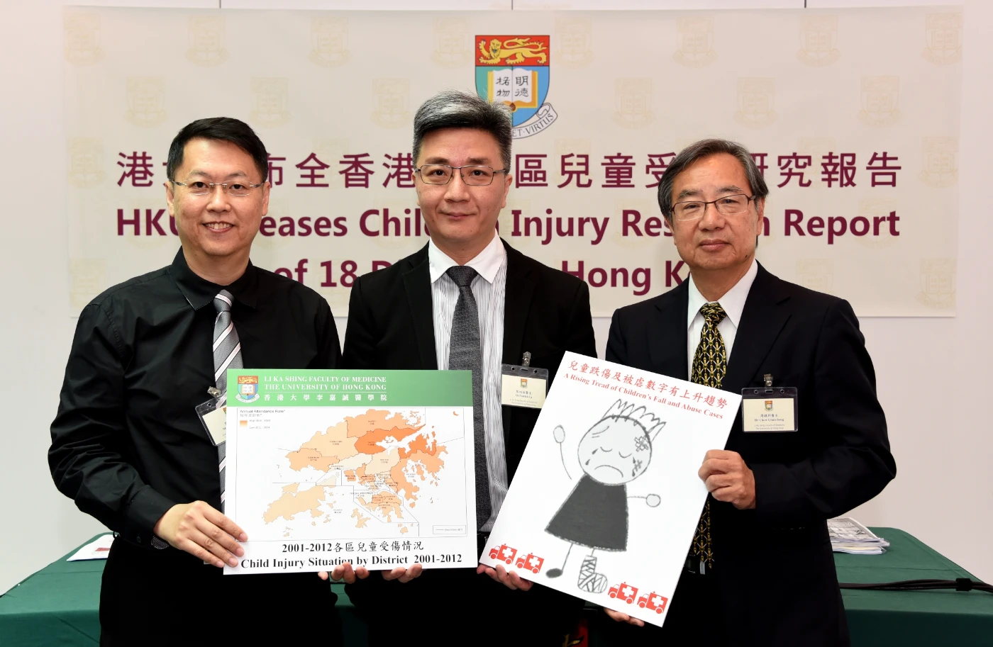港大公布全香港十八區兒童受傷研究報告