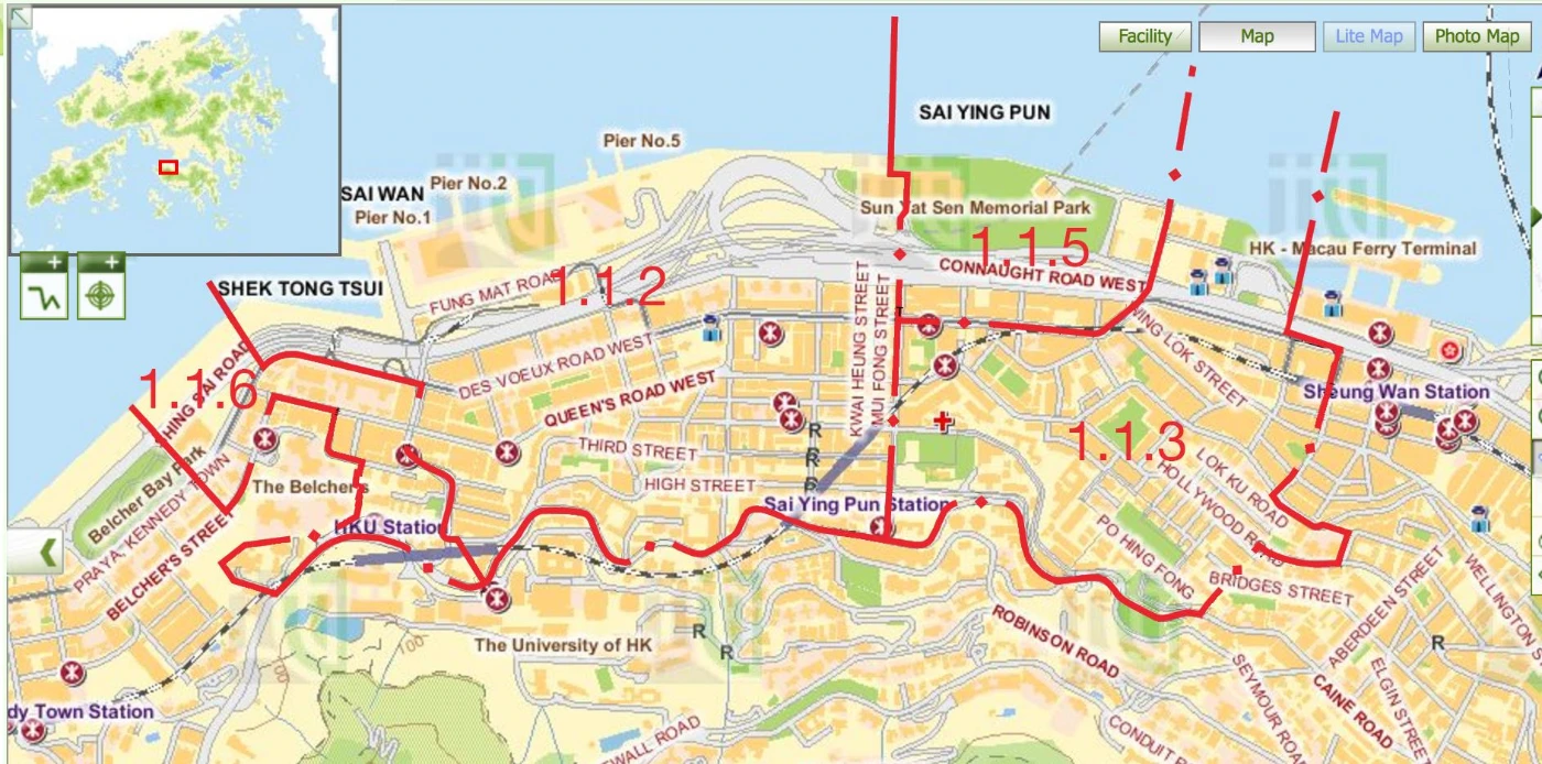 Figure 1  Area within the red polygon is the study area.