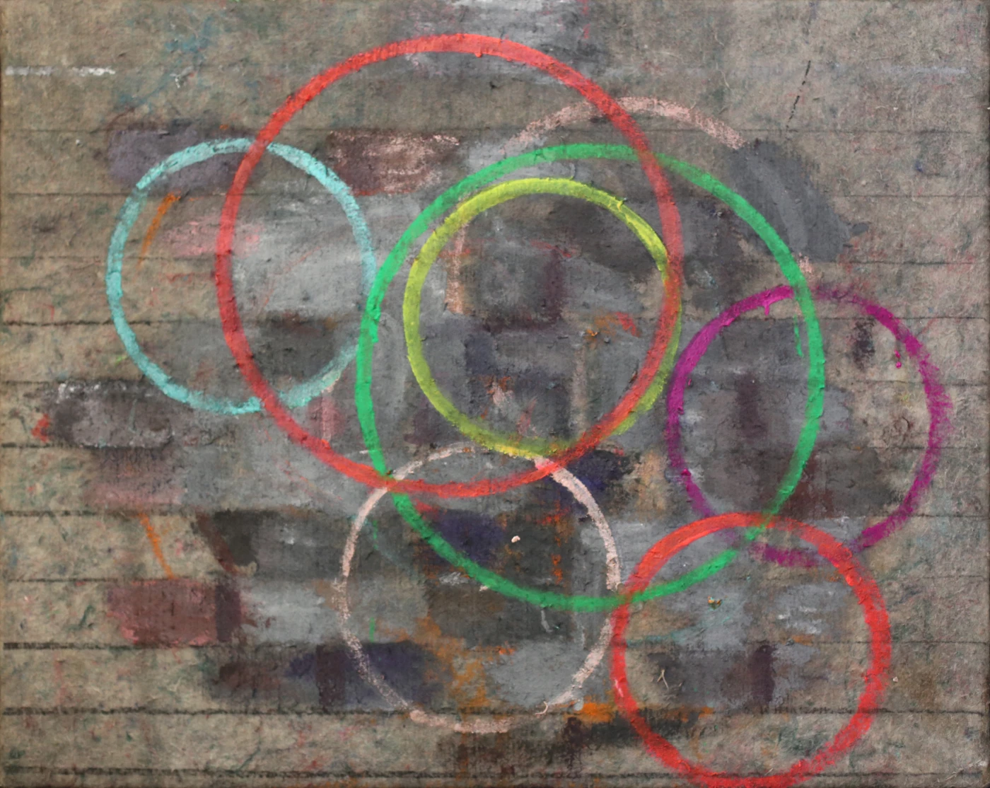 Piedra De Sacrificios
     2015
     Acrylic paint on canvas and felt
     80 x 100 x 3 cm