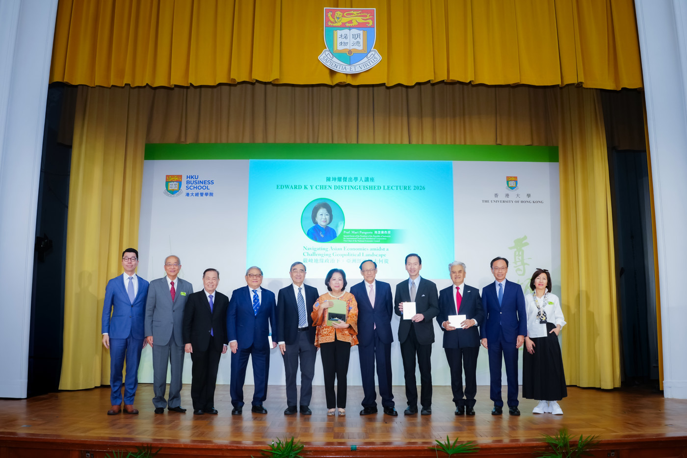 Professor Mari Elka PANGESTU, Professor Edward K. Y. CHEN, Professor Richard Y. C. WONG and the Edward K Y Chen Distinguished Lecture Series Organising Committee Members.