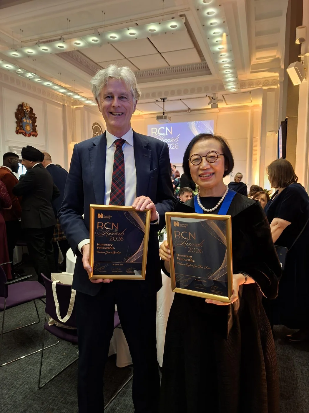 Director of the HKU Primary Health Care Academy (PHCA) under the School of Public Health, Li Ka Shing Faculty of Medicine, The University of Hong Kong (HKU), and Director of the WHO Collaborating Centre for Health and Nursing Workforce Development in Primary Health Care, has been awarded an Honorary Fellowship by the Royal College of Nursing.