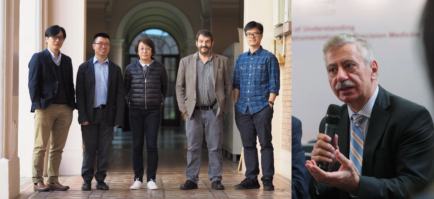 先進生物醫學儀器中心的陳國樑博士、岑浩璋教授、陳佩教授、David Weitz 教授、黃建業教授以及Fawwaz Habbal 博士。