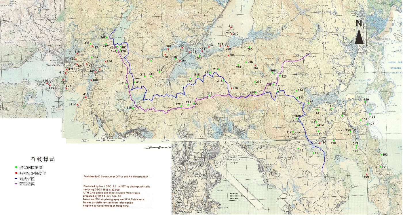 Figure 1: the latest accessible routes to the 59 remaining PBs along the Gin Drinker’s Line