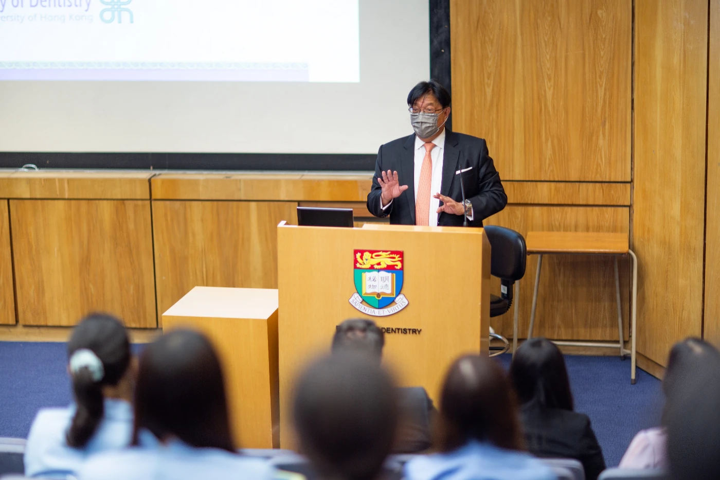 Guest of Honour, Mr Huen Wong, BBS, JP, Chairman, Board of Governors, The Prince Philip Dental Hospital delivers his speech