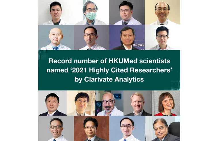 Seventeen academics from HKUMed top the list of <br>
Highly Cited Researchers of 2021