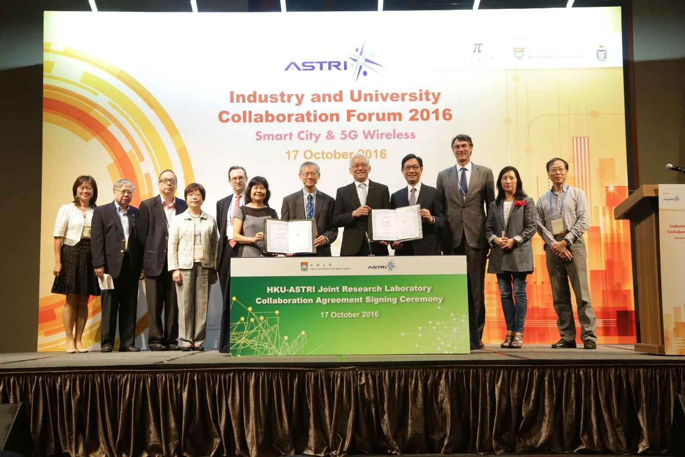 Group photo of ASTRI’s representatives and the HKU team after the signing ceremony.