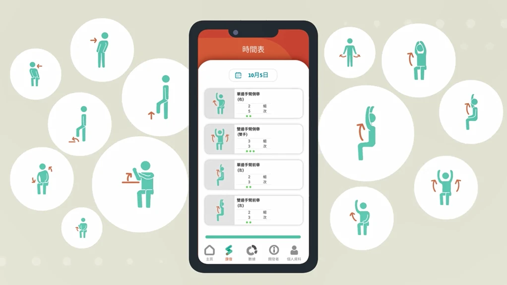 10 gross movement exercises included in the Phase 1 launch of SmartRehab.