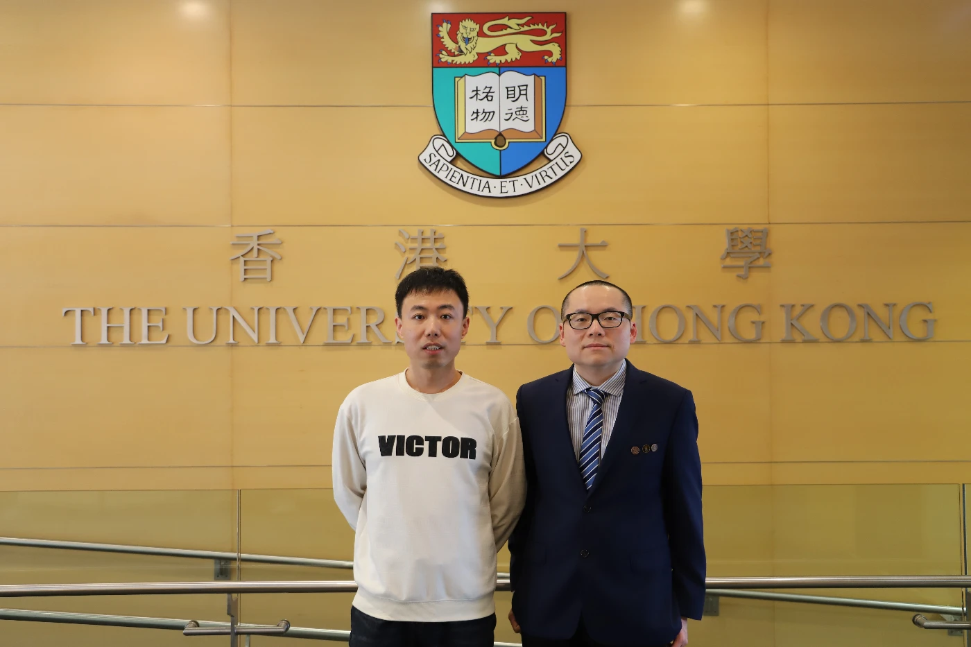 Professor Zhiqin Chu (right) and Feng Xu (left), the first author of the research paper