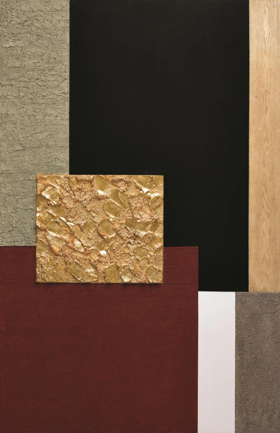 Chang’an Avenue No. 4 2015
     Mixed media on wood (gypsum, emulsion, marble glitter, oil and
     gold foil)
     190 x 122 cm
