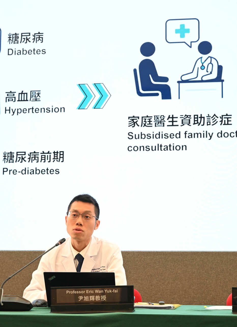 Professor Eric Wan Yuk-fai shares that the findings indicate that participation in the Scheme can significantly improve a range of key cardiovascular and metabolic clinical indicators among newly diagnosed patients.